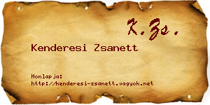 Kenderesi Zsanett névjegykártya